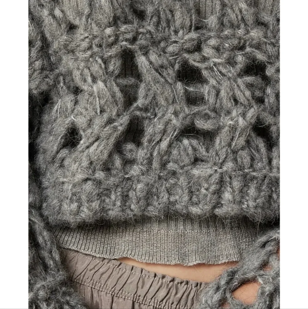 J.Crew Collection open-weave cropped pullover sweater